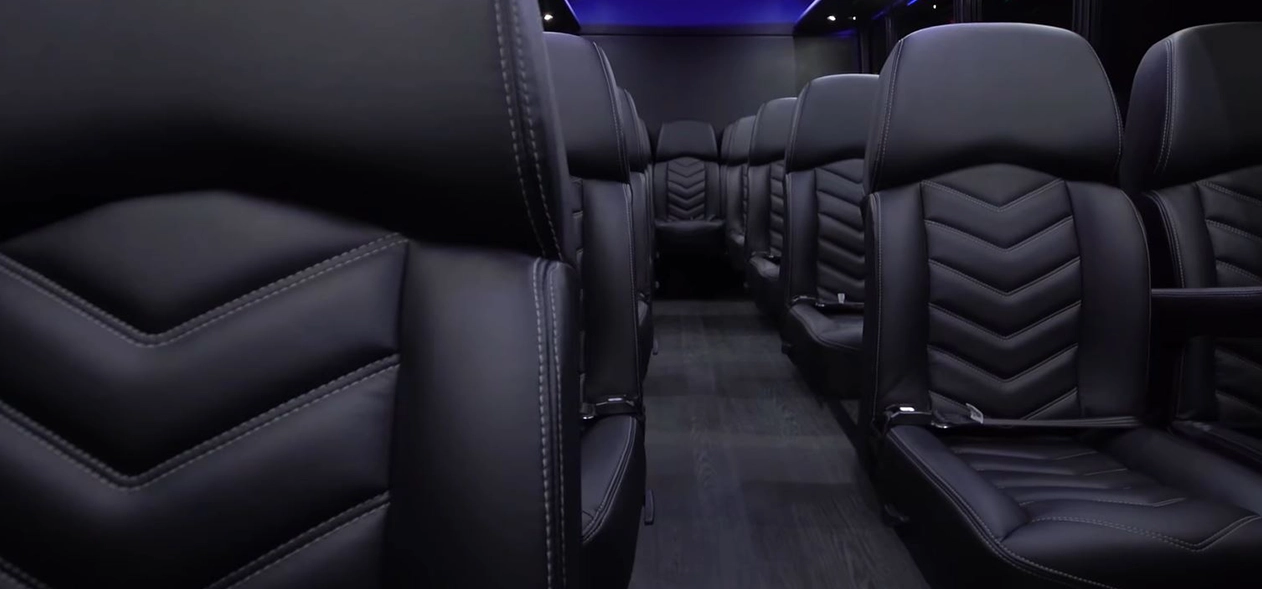 employee shuttle bus lower seating view