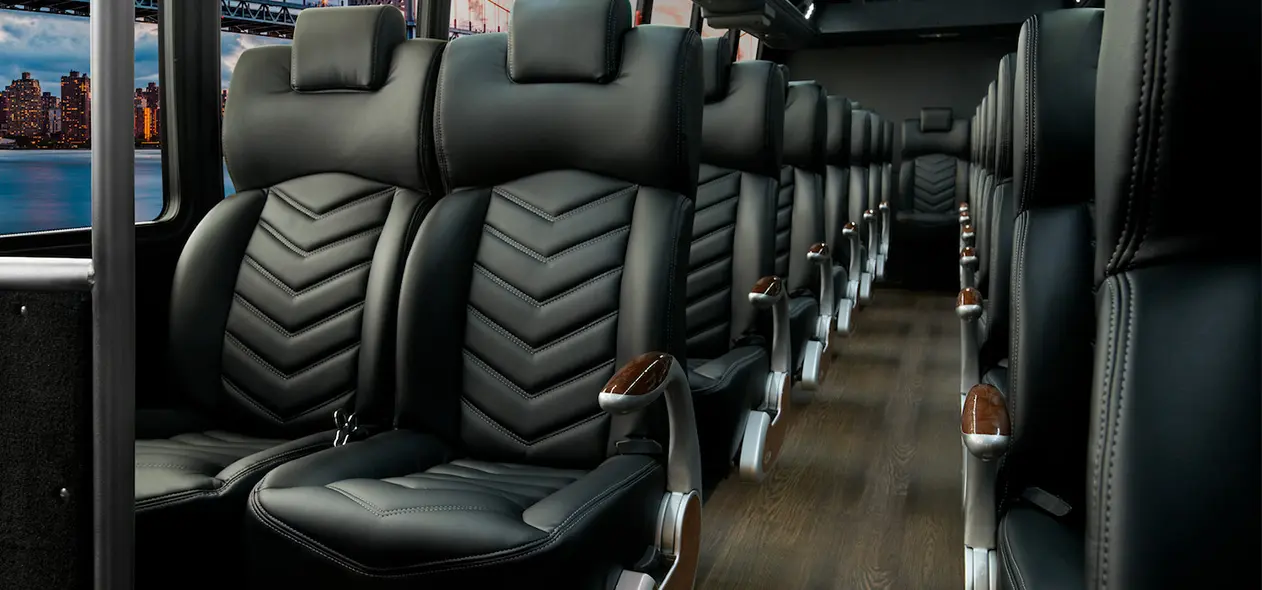Coach Charter Bus Left zoom seating view
