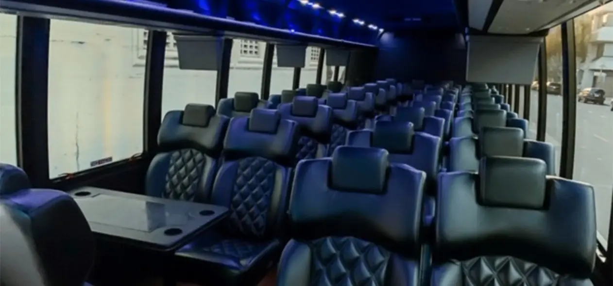 Coach Charter Bus Left seating view